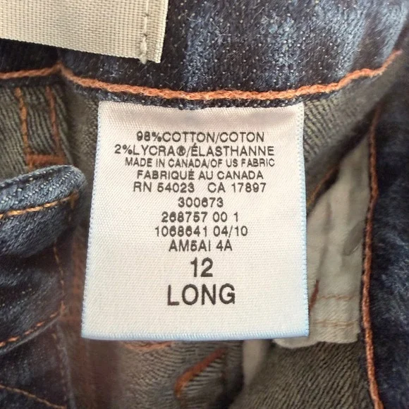 Gap Bootcut Stretch Dark Wash Denim Blue Jeans Size 12/34 TALL 33" Inseam Casual - Picture 10 of 13